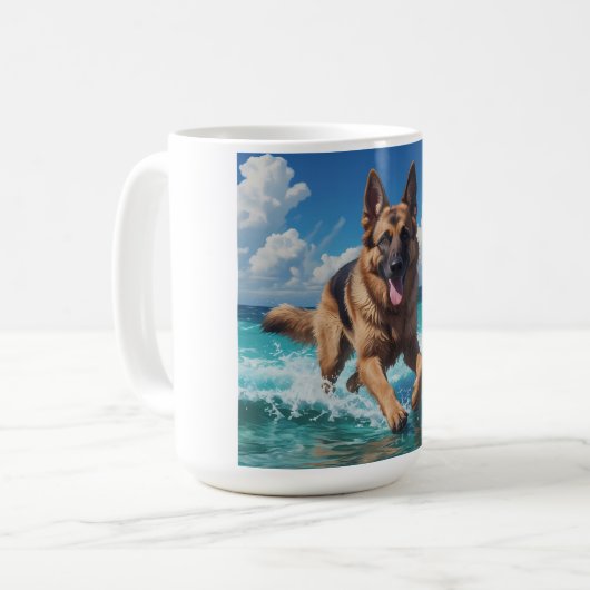 German Shepherd Elegant Coffee Tasse (Vorderseite Links)