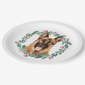 German Shepherd Elegant Dog Weihnachtsfeiertag Pappteller (Schrägansicht)