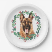 German Shepherd Elegant Dog Weihnachtsfeiertag Pappteller (Vorderseite)