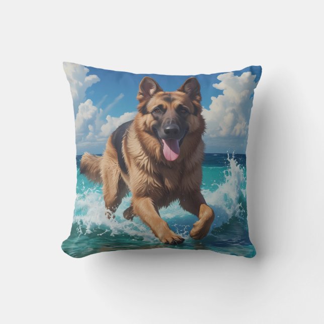 German Shepherd Elegant Throw Kissen (Vorderseite)