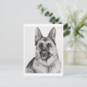 German Shepherd Fine Art Postkarte (Stehend Vorderseite)