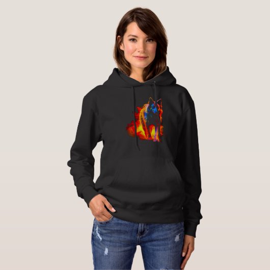 German Shepherd Fire Hoodie (Vorne ganz)
