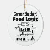 German Shepherd Food Logic Keramik Ornament (Links)