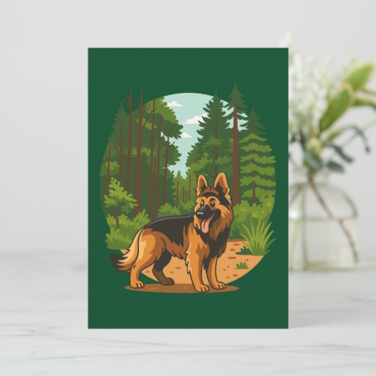 German Shepherd Forest Adventure Dog  Einladung (Stehend Vorderseite)