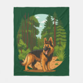 German Shepherd Forest Adventure Dog Fleecedecke (Vorderseite)