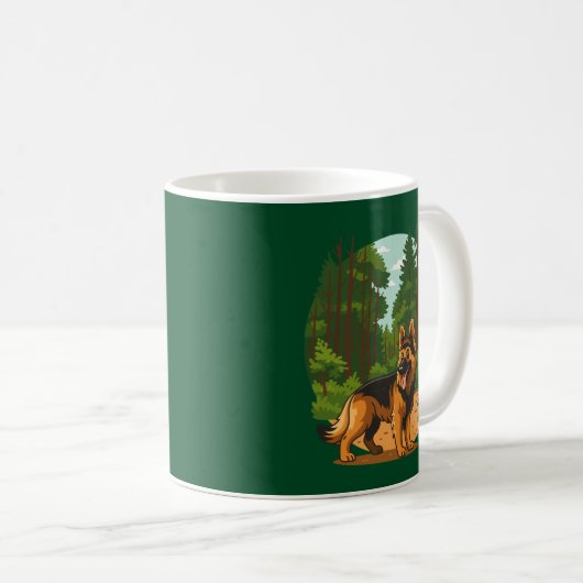 German Shepherd Forest Adventure Dog  Kaffeetasse (VorderseiteRechts)