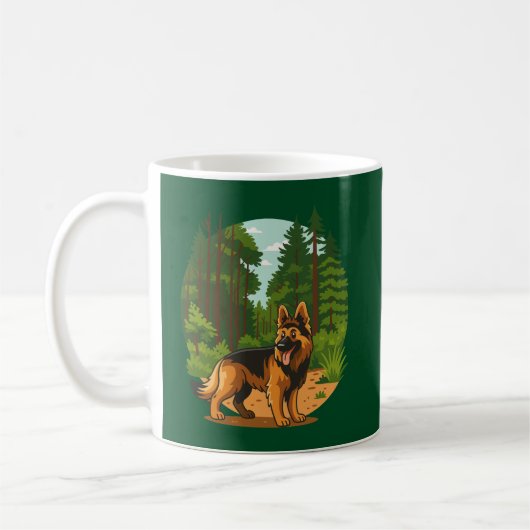 German Shepherd Forest Adventure Dog Kaffeetasse (Links)