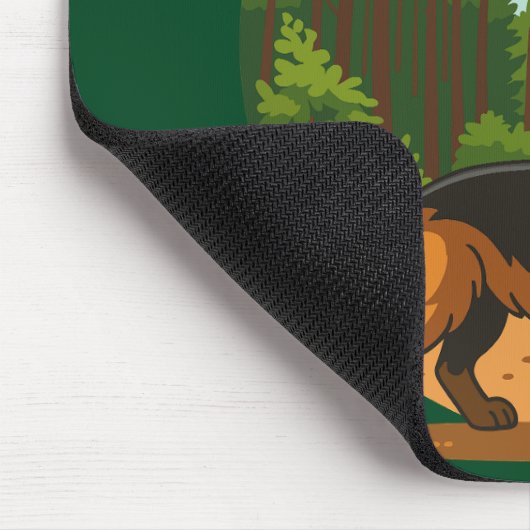 German Shepherd Forest Adventure Dog Mousepad (Ecke)