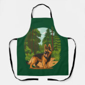 German Shepherd Forest Adventure Dog  Schürze (Vorderseite)
