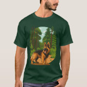 German Shepherd Forest Adventure Dog  T-Shirt (Vorderseite)