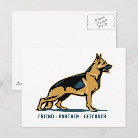 German Shepherd Friend Postkarte (Vorne/Hinten)