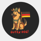 German Shepherd Funny Beer Festival Guten Dog Runder Aufkleber (Vorderseite)