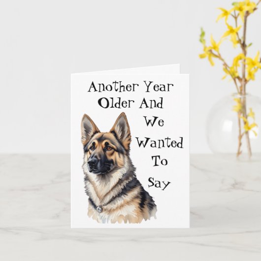 German Shepherd Funny Birthday Karte (Gelbe Blume)