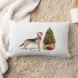 German Shepherd Funny Christmas Dog mit Baum Lendenkissen