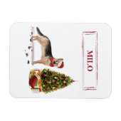 German Shepherd Funny Christmas Dog mit Baum Magnet (Horizontal)