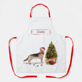 German Shepherd Funny Christmas Dog mit Baum Schürze (Vorderseite)
