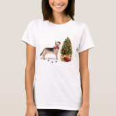 German Shepherd Funny Christmas Dog mit Baum T-Shirt (Vorderseite)