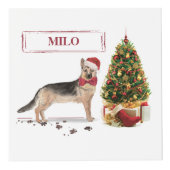German Shepherd Funny Christmas Dog mit Baum Würfel (Vorderseite)