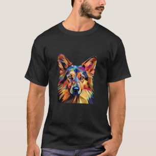 German Shepherd Funny Dog Cubism Liebe Mama Vater  T-Shirt