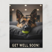 German Shepherd Get Well Postcard Postkarte (Vorderseite)