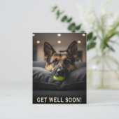 German Shepherd Get Well Postcard Postkarte (Stehend Vorderseite)