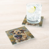 German Shepherd Glass Coasters for Dog Lovers Glasuntersetzer (Schrägansicht)