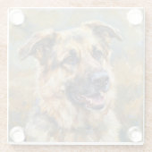 German Shepherd Glass Coasters for Dog Lovers Glasuntersetzer (Rückseite)
