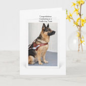 German Shepherd Graduating as a Guide Dog Team Karte (Gelbe Blume)