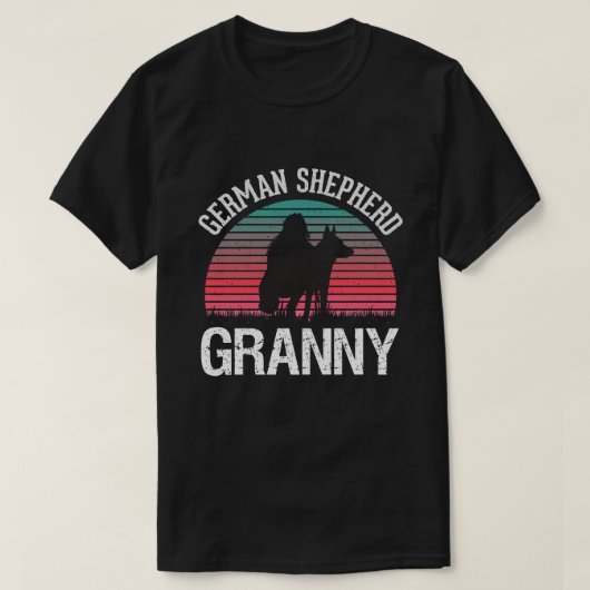 German Shepherd GRANNY Vintag Dog T-Shirt (Design vorne)