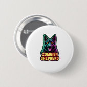 German Shepherd GSD Shep Zombie Dog Halloween Esse Button (Vorne & Hinten)