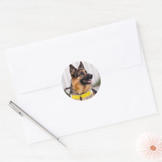 German Shepherd Guide Dog Graduation Envelope Seal Runder Aufkleber (Umschlag)