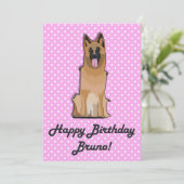 German Shepherd Happy Birthday Grußkarte Einladung (Stehend Vorderseite)