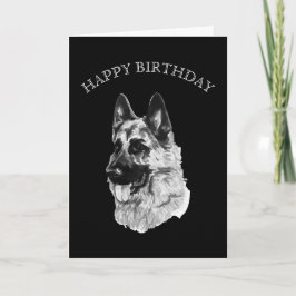 German Shepherd Happy Birthday Karte