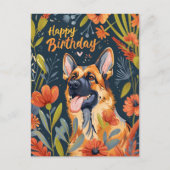 German Shepherd Happy Birthday Postkarte (Vorderseite)