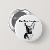 German Shepherd Happy Face Button (Vorne & Hinten)