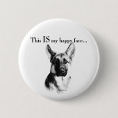 German Shepherd Happy Face Button (Vorderseite)