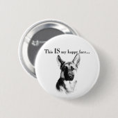 German Shepherd Happy Face Button (Vorne & Hinten)