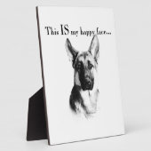 German Shepherd Happy Face Fotoplatte (Seite)