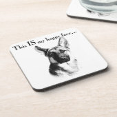 German Shepherd Happy Face Getränkeuntersetzer (Linke Seite)