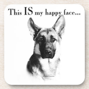 German Shepherd Happy Face Getränkeuntersetzer
