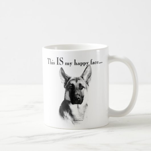 German Shepherd Happy Face Kaffeetasse (Rechts)