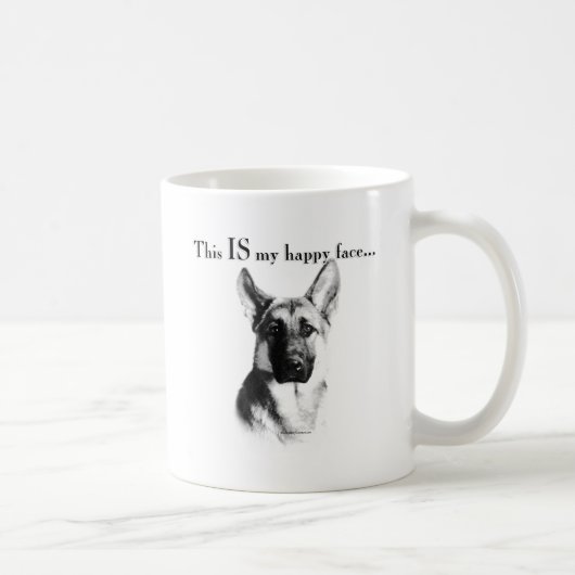 German Shepherd Happy Face Kaffeetasse (Rechts)