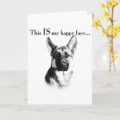German Shepherd Happy Face Karte (Gelbe Blume)