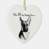 German Shepherd Happy Face Keramik Ornament (Rechts)
