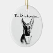 German Shepherd Happy Face Keramik Ornament (Rechts)