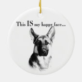 German Shepherd Happy Face Keramik Ornament (Hinten)