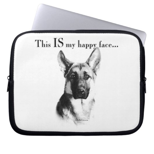 German Shepherd Happy Face Laptopschutzhülle (Vorderseite)