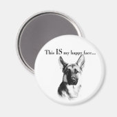 German Shepherd Happy Face Magnet (Vorderseite/Rückseite)