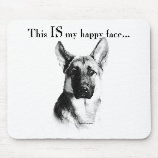 German Shepherd Happy Face Mousepad (Vorne)