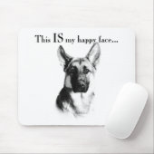 German Shepherd Happy Face Mousepad (Mit Mouse)